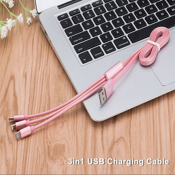 3 In1 Usb Charging Cable For Smart Phones Ipad 1M Golden