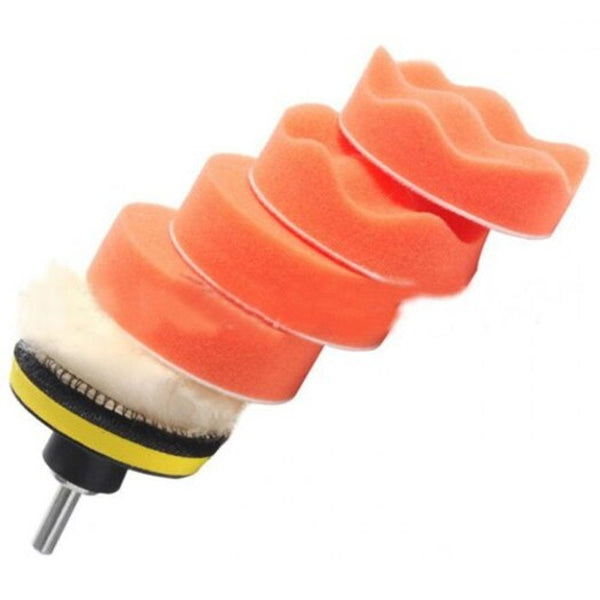 3 Inch Car Polishing Pads Waxing Foam Buffing Sponge Kit For Vehicle Polisher Buffer Waxer Sander 7Pcs Mango Orange Mitts Bonnets & Buffing Pads