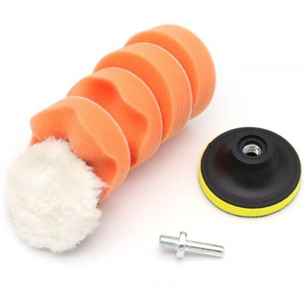 3 Inch Car Polishing Pads Waxing Foam Buffing Sponge Kit For Vehicle Polisher Buffer Waxer Sander 7Pcs Mango Orange