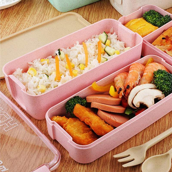 Lunch Boxes Bags 3 Layer Bento Food Containers With Fork Spoons Chopsticks Lunchboxes