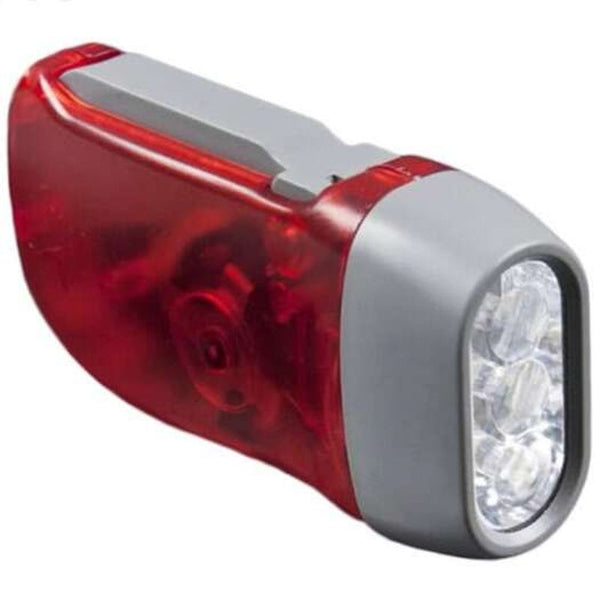 3 Led Hand Pressing Dynamo Crank Power Torch Light Red Flashlights