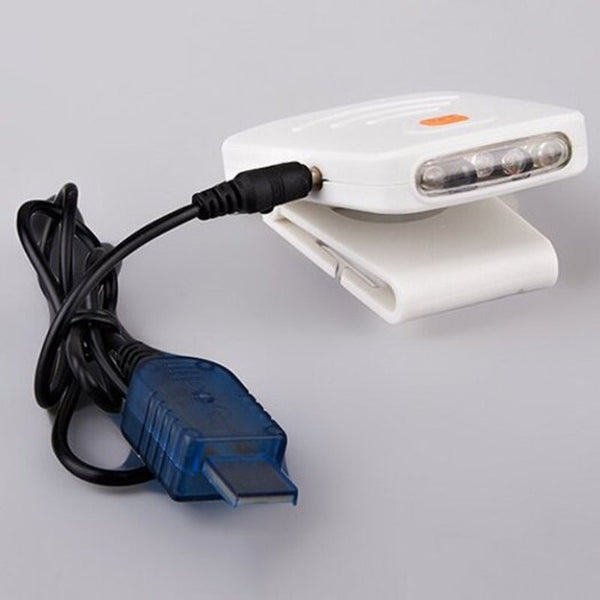 3 Led Usb Charging Infrared Sensor Cap Clip Light Headlight For Outdoor Fishing White