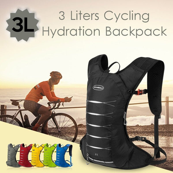 3 Liters Cycling Hydration Backpack Lightweight Water Resistant Daypack Bag For Outdoor Riding Hiking Running Camping Green