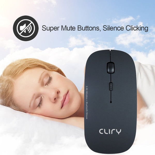 3 Mode 2.4Ghz Wireless Bluetooth In 1 Cordless Mouse 1600 Dpi Ultra Thin Ergonomic Portable Optical Mice Computer Pc Mice Trackballs & Touchpads