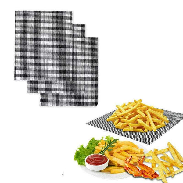 3 Or 6Pcs Bbq Grill Mesh Mat Reusable Sheet Resistant Non Stick Barbecue Bake Barbecue Tools