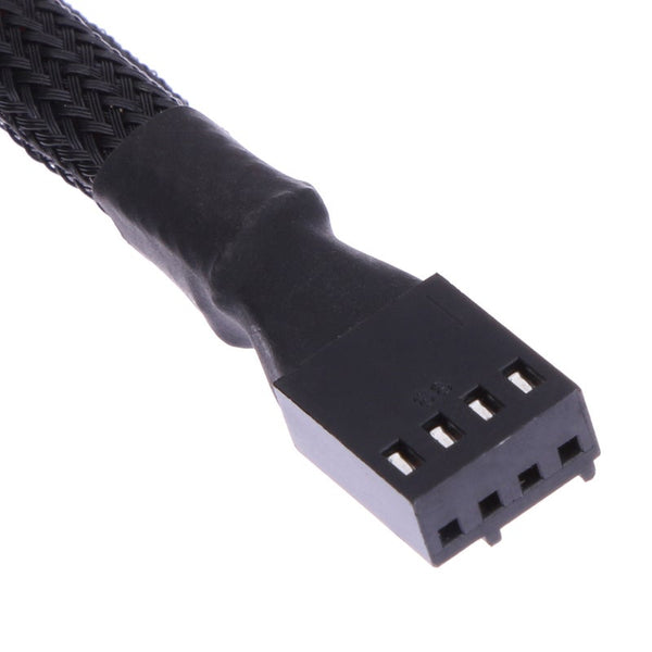 3 Pcs 4Pin 1 To Ways Extender Cable Pwm Fan Splitter Black Sleeved Extension For Cpu Or Computer Case