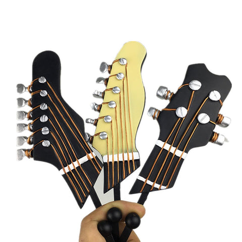 3 Pcs / Set Guitar Head Resin Hooks Clothes Hat Keys Hanger Wall Mounted Living Room Storage Rack Music Ornaments