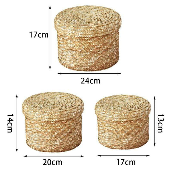 Woven Basket Set Boho Decor Storage Solutions Baskets