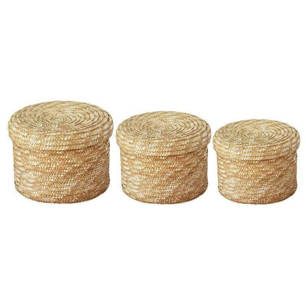 Woven Basket Set Boho Decor Storage Solutions Baskets