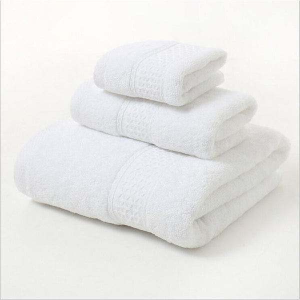3 Piece Towel Sets Bath Face Hand White