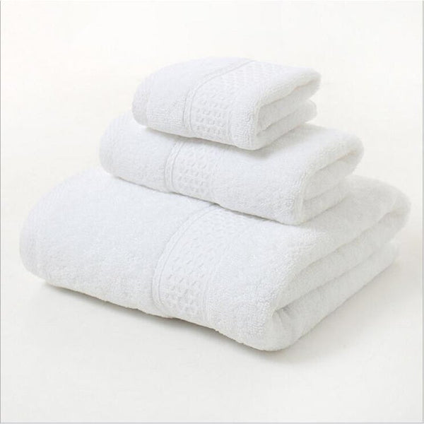 3 Piece Towel Sets Bath Face Hand White Towels & Washcloths