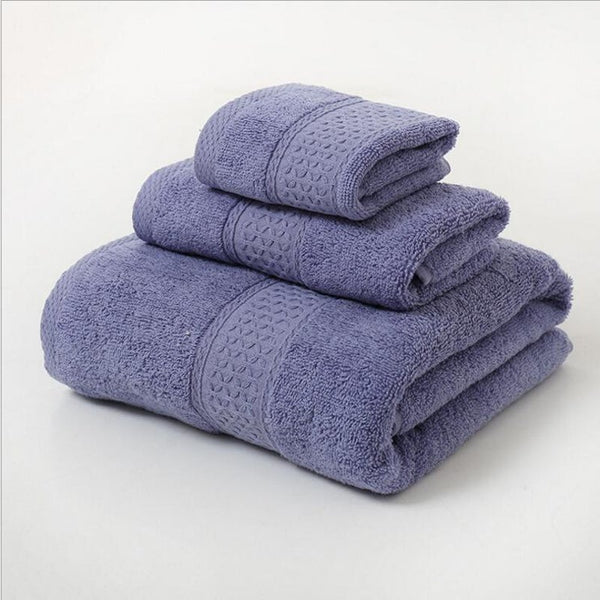Towels & Washcloths 3 Piece Towel Sets Bath Face Hand Blue