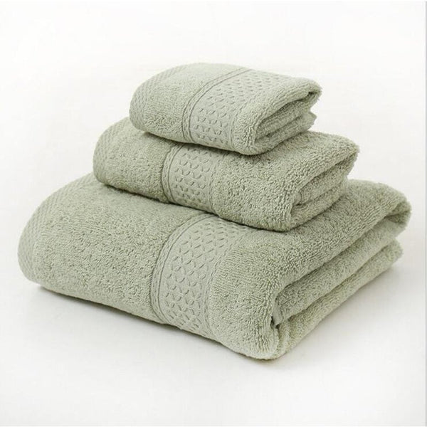 3 Piece Towel Sets Bath Face Hand Sage Green