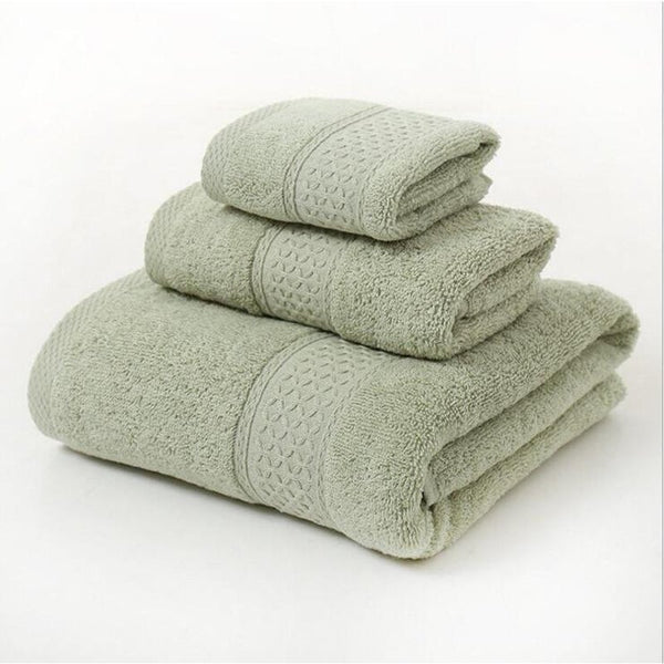 3 Piece Towel Sets Bath Face Hand Sage Green Towels & Washcloths