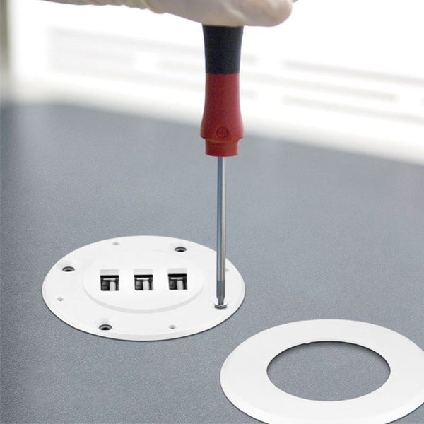 Black 3 Ports Usb 2.0 Hub 5Cm Grommet Hole In Desk Mounting For Laptop Pc Computer Usb Cables Hubs & Adapters