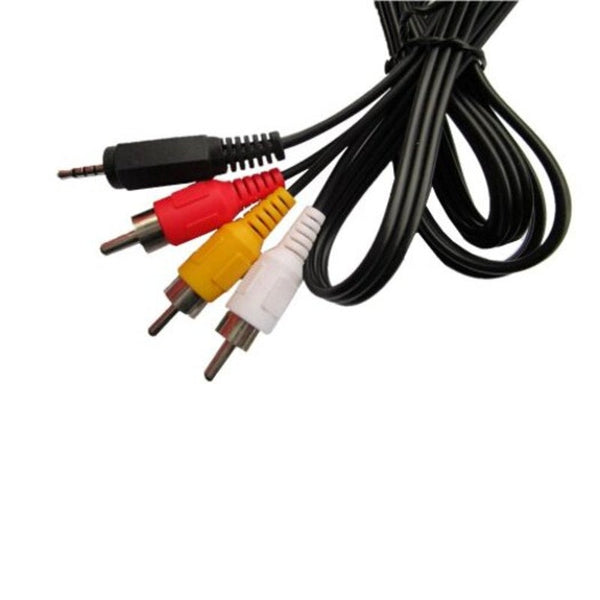 3 Rca Adapter High Quality 3.5 To Male Audio Video Av Cable Wire Cord Black Video Cables & Adapters