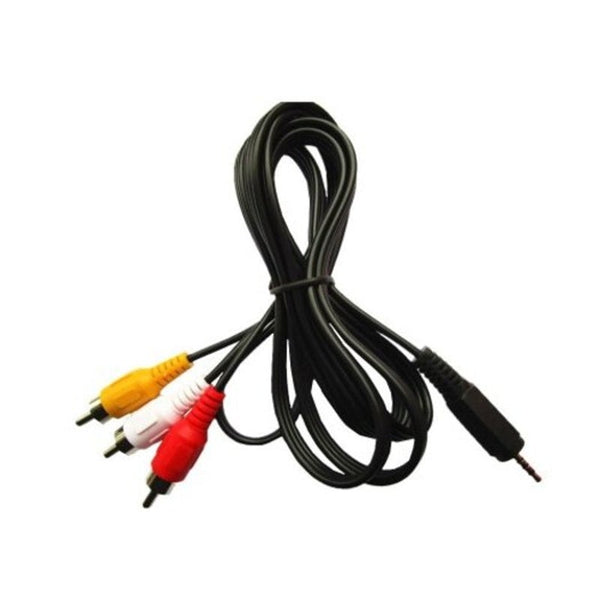 3 Rca Adapter High Quality 3.5 To Male Audio Video Av Cable Wire Cord Black