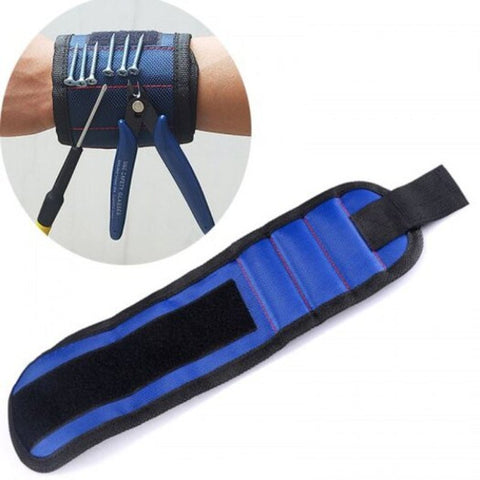 3 Rows Or 5 Adsorption Screw Magnetic Wrist Band Tool Kit Multi Accessories Carrying Bag Blue