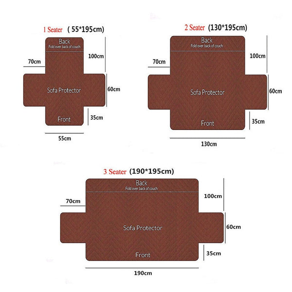 3 Seater High Stretch Sofa Cover Couch Lounge Protector With Two Side Pockets Slipcovers