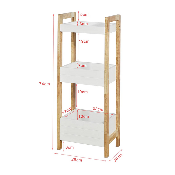 3 Tier White Storage Bathroom Shelf Shelves