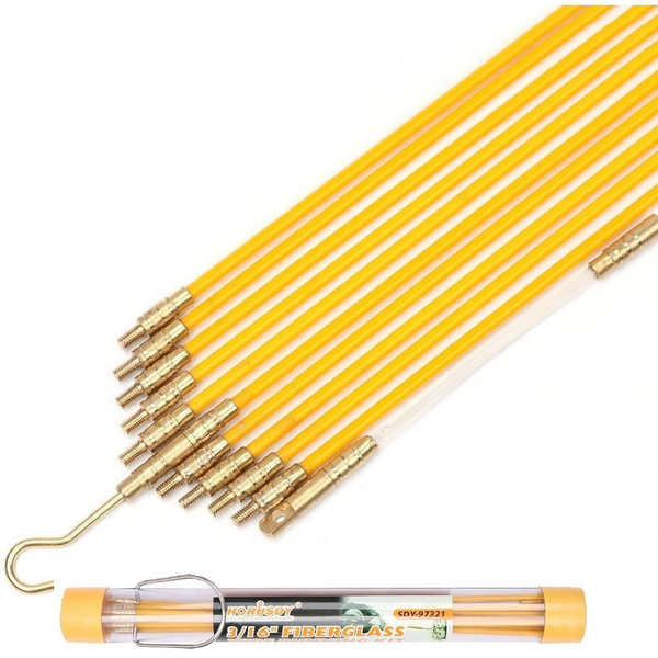 3.3M # 4Mm Fibreglass Electricians Push Pull Rods Cable Cavity Contractors Duct