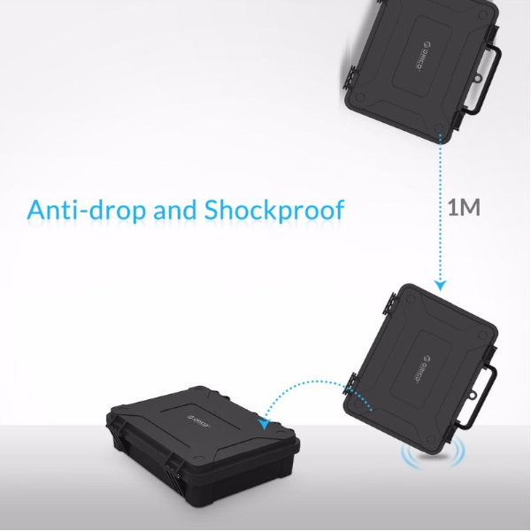 3.5 Inch Hdd Protective Box Storage Case Water Proof Shock Dust Function Safety Label Design