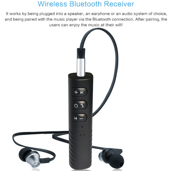 3.5Mm Wireless Bt Receiver Stereo Audio Music Adapter For Car Speaker White