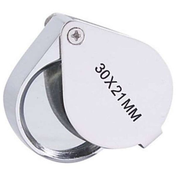 30 X 21Mm Stainless Steel Jade Jewelry Identification Magnifying Glass Silver Loupes Magnifiers