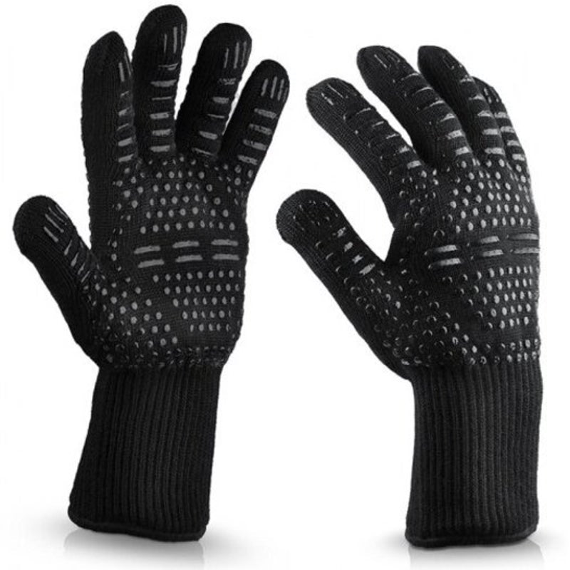 300 500 Centigrade Extreme Heat Resistant Bbq Gloves Black Barbecue Tools