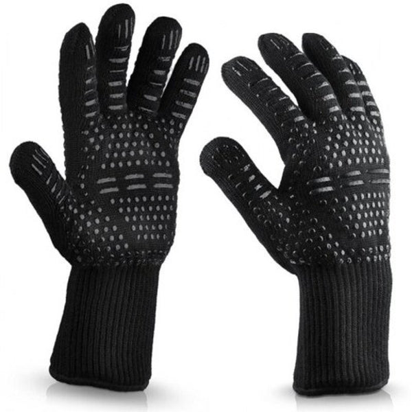 300 500 Centigrade Extreme Heat Resistant Bbq Gloves Black Barbecue Tools