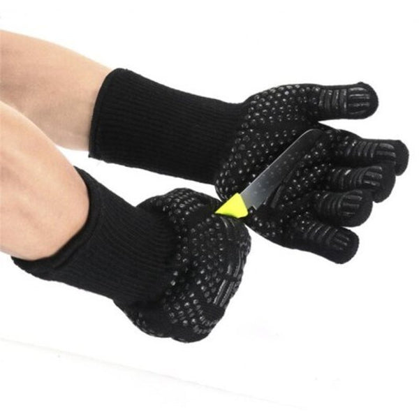300 500 Centigrade Extreme Heat Resistant Bbq Gloves Black