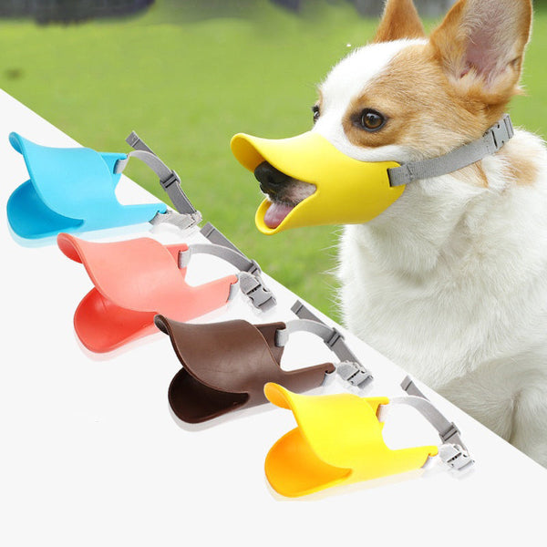 Dog Muzzle Anti Bite And Anti Bark Silicone Duckbill Comfortable Breathable Adjustable Strap Pet Mask Bark Control