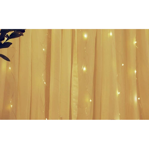 300 Leds Curtain Fairy Lights 8 Modes And Remote Control For Bedroom (Warm White X 300Cm) String Lights