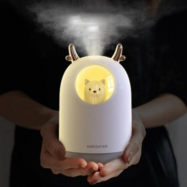 300Ml Cute Mini Usb Portable Air Humidifier Ultrasonic Aroma Diffuser Led Light Milk White Aromatherapy