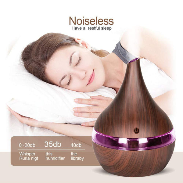 Air Diffusers 300Ml Wood Grain Usb Electric Aroma Aromatherapy