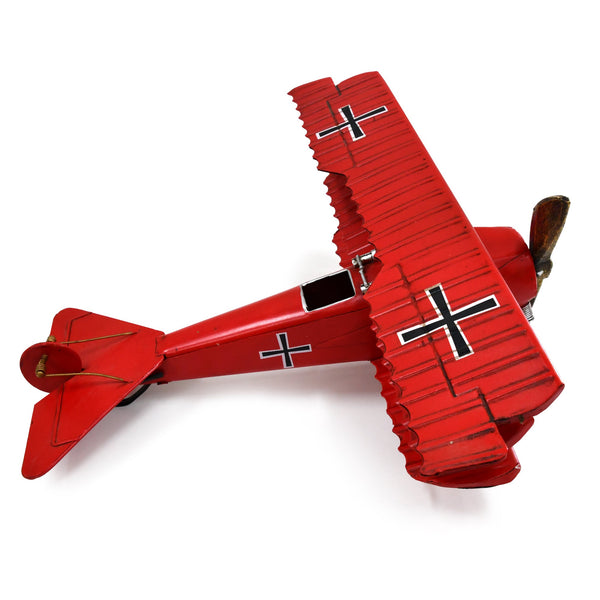 Red Baron Plane Handmade Metal Ornament 37.5 Centimetres Colour Figurines