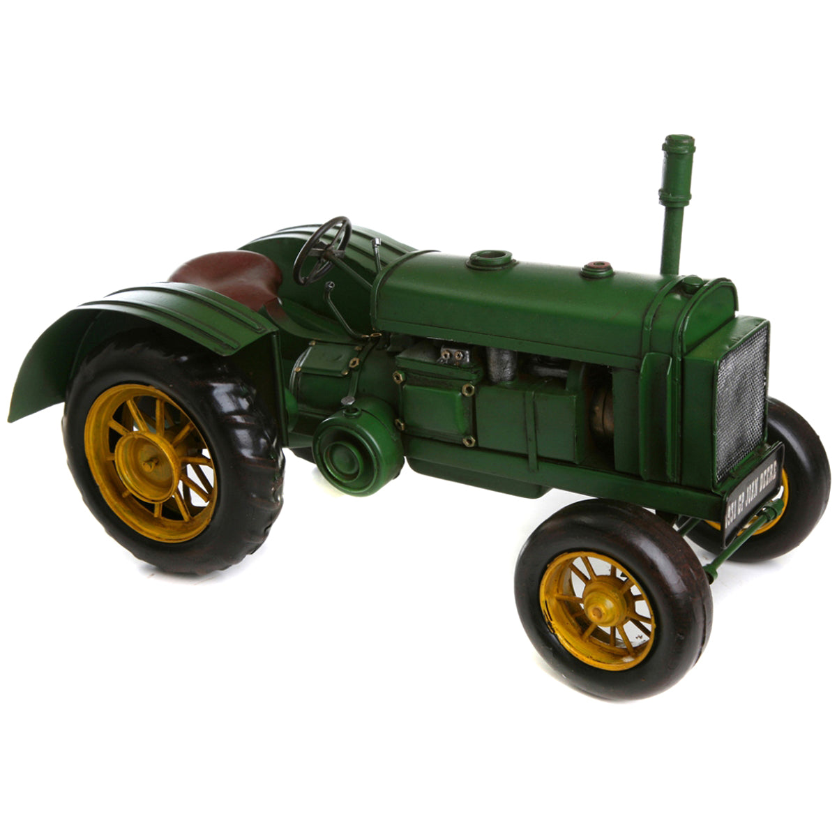 Green And Gold Handmade Metal Tractor Ornament Thirty Eight Centimetres Figurines