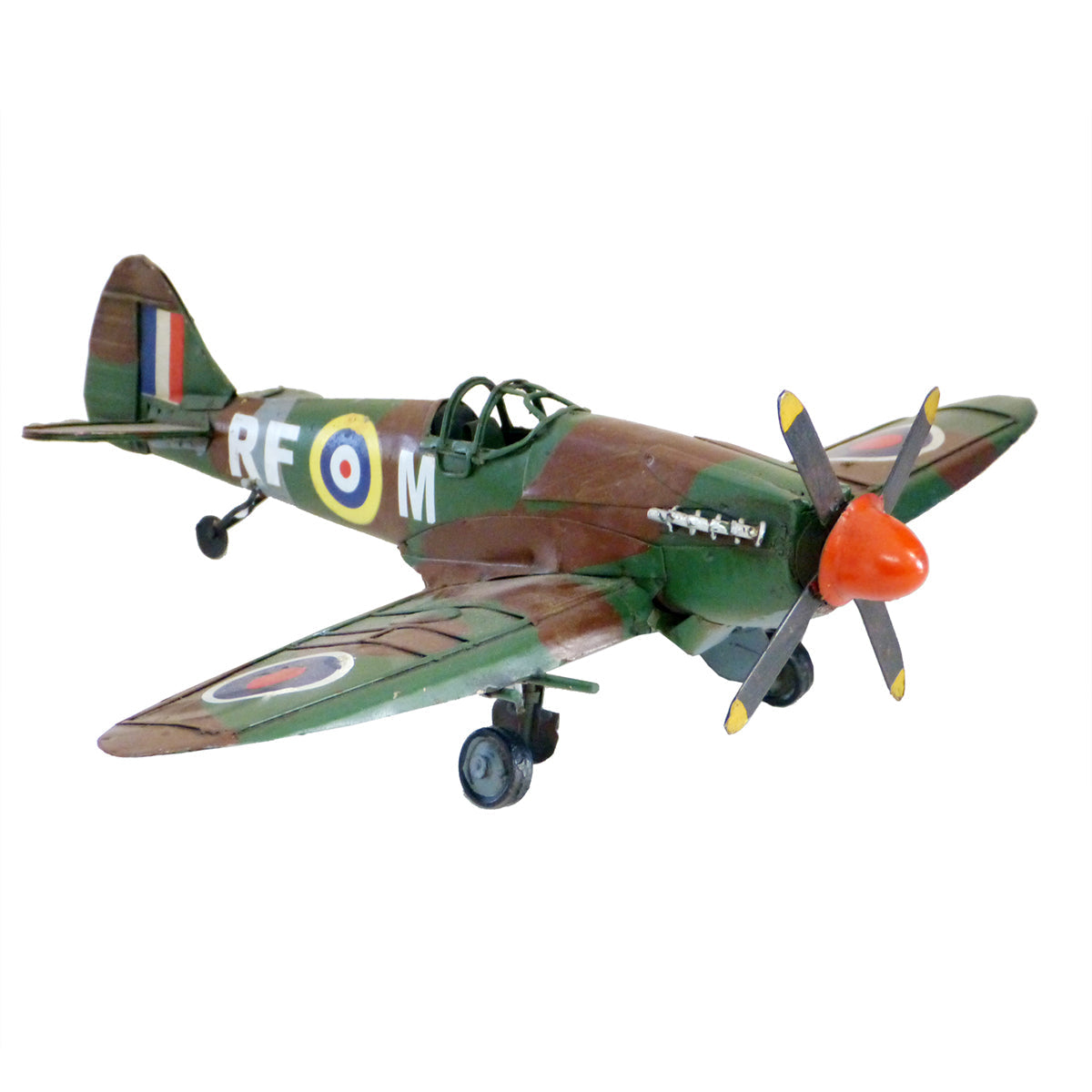 1941 Spitfire Plane Handmade Metal Ornament 30.5 Centimetres Long Figurines