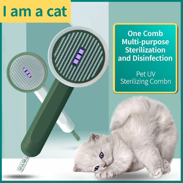 Pet Germicidal Sterilizing Comb Usb Rechargeable Cat Dog Automatic Hair Removal Brush Dog Grooming