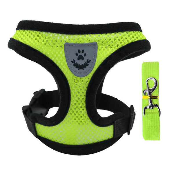 Pet Harness Set (Small Dogs/Cats): Vest Collar Leash. Fits French Bulldogs Chihuahuas Etc. Harnesses