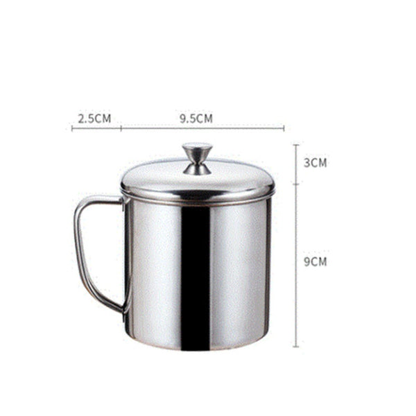 304 Stainless Steel Coffee Mug With Lid Handle Drinkware Milk Tea Cup Mugs