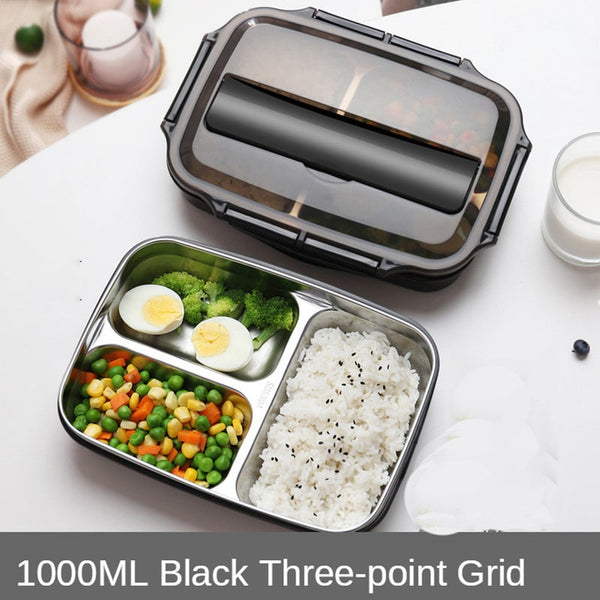 304 Stainless Steel Insulated Lunch Box Partition Leak Proof Bento Student School Adult Office Microwave Oven Food Container