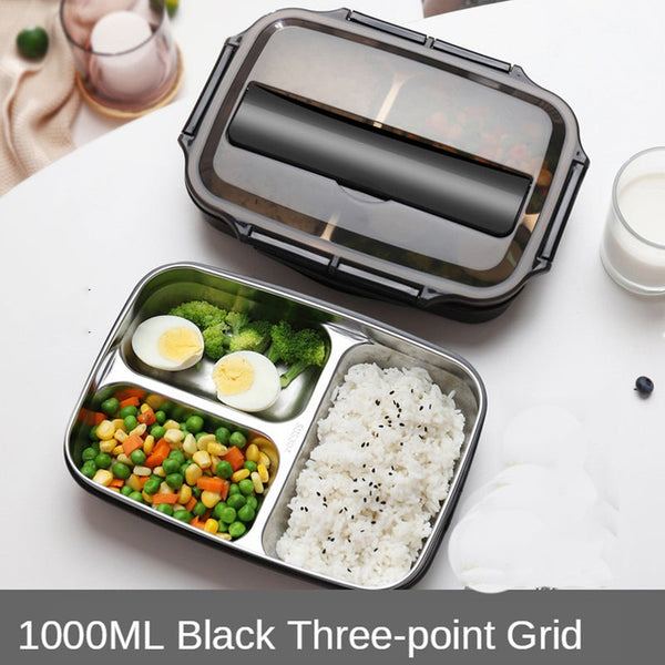 304 Stainless Steel Insulated Lunch Box Partition Leak Proof Bento Student School Adult Office Microwave Oven Food Container Lunchboxes