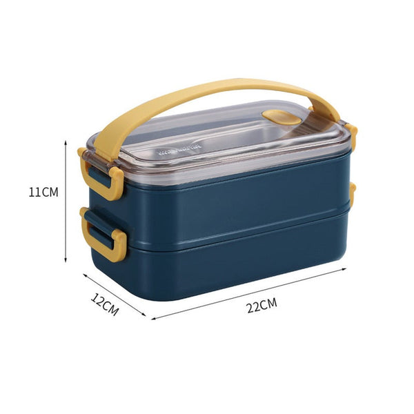 304 Stainless Steel Insulation Lunch Box Crisper Student Adult Portable Car Office Double Deck