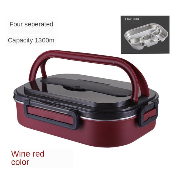 Lunch Box 304 Stainless Steel Leak Proof 1300Ml Adult Office Student School Wild Camping Food Container Lunchboxes