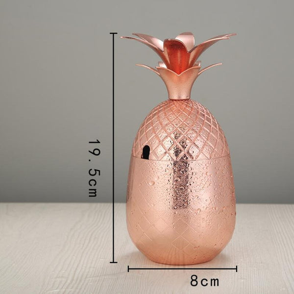 304 Stainless Steel Pineapple Shape tail Glass 500Ml Silver Rose Gold Juice Drink Champagne Party Barware Cup tail & Liquor Glasses