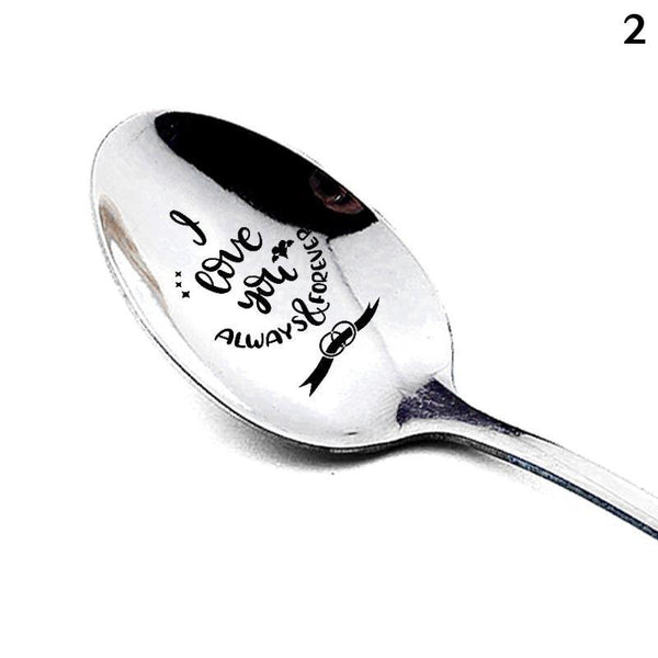 Valentine's Day Gift Stainless Steel Long Handle Spoon With Love Quotes Spoons