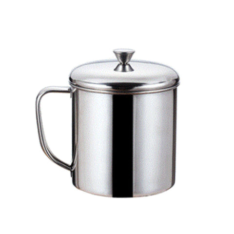 304 Stainless Steel Coffee Mug With Lid Handle Drinkware Milk Tea Cup