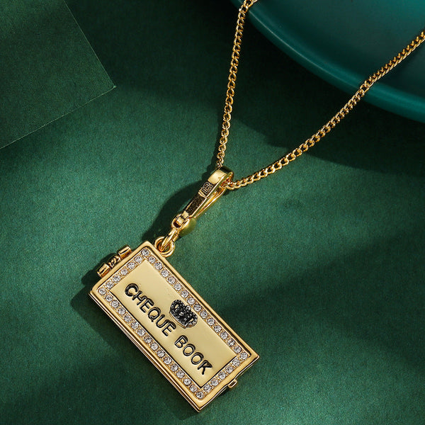 Crown Square Openable Enamel Letter Smiling Face Necklaces & Pendants