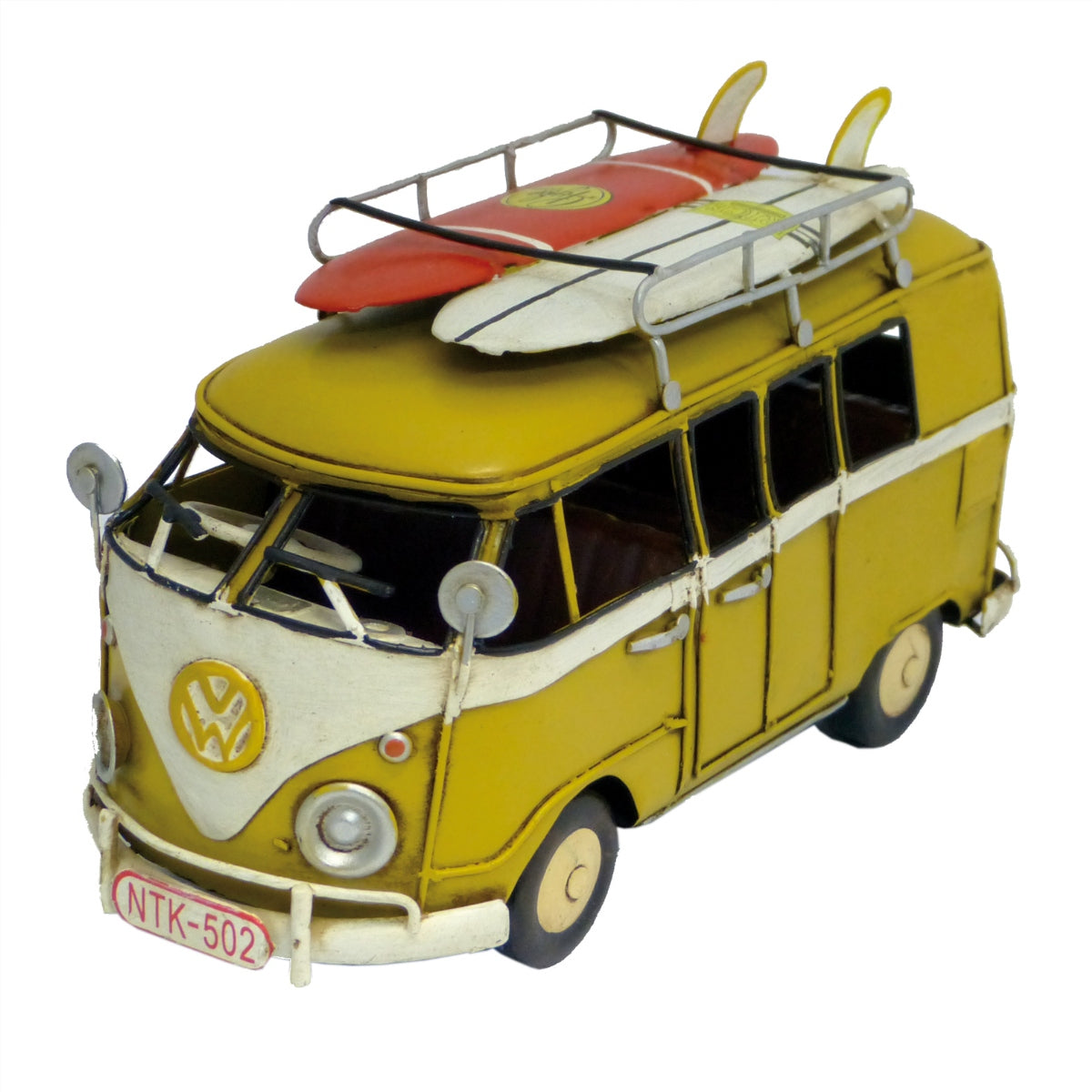 Volkswagen Kombi Van Ornament Yellow Handmade Metal Decorative Item Figurines